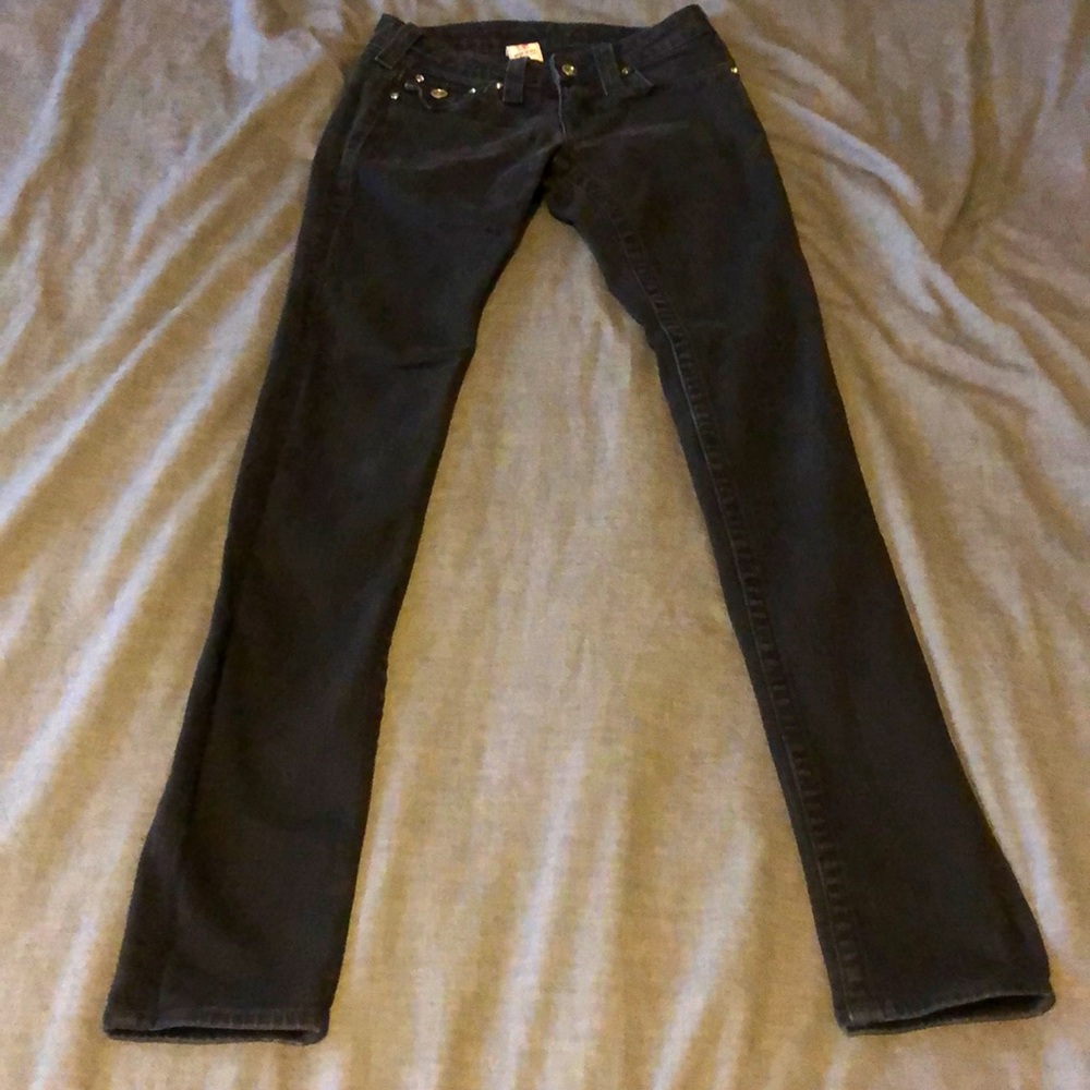Black True Religion skinny jeans